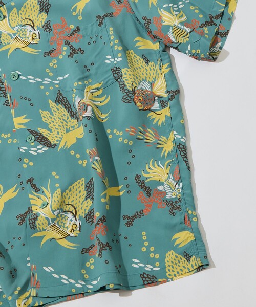 SUN SURF(サンサーフ)の「【SUN SURF/サンサーフ】TROPICAL FISHHOALOHA(シャツ/ブラウス・メンズ・ブラック/グリーン・L/XL)」の4枚目の写真