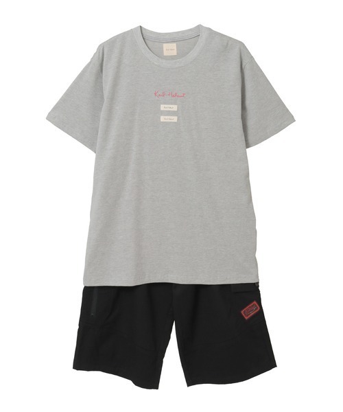 KARL HELMUT(カールヘルム)の「半袖ロゴTシャツ+短パンツ サマーセット(Tシャツ/カットソー・メンズ・ホワイト系その他/グレー系その他・LARGE/MEDIUM)」の3枚目の写真