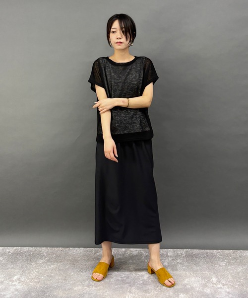 NICOLE white(ニコルホワイト)の「透け感のあるシアートップス×タンクセット(その他トップス・レディース・オフホワイト/ブラック/グリーン/ライトグレー・FREE)」の14枚目の写真