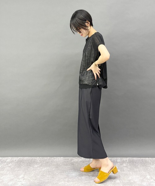 NICOLE white(ニコルホワイト)の「透け感のあるシアートップス×タンクセット(その他トップス・レディース・オフホワイト/ブラック/グリーン/ライトグレー・FREE)」の18枚目の写真