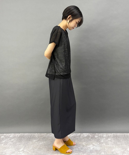 NICOLE white(ニコルホワイト)の「透け感のあるシアートップス×タンクセット(その他トップス・レディース・オフホワイト/ブラック/グリーン/ライトグレー・FREE)」の20枚目の写真