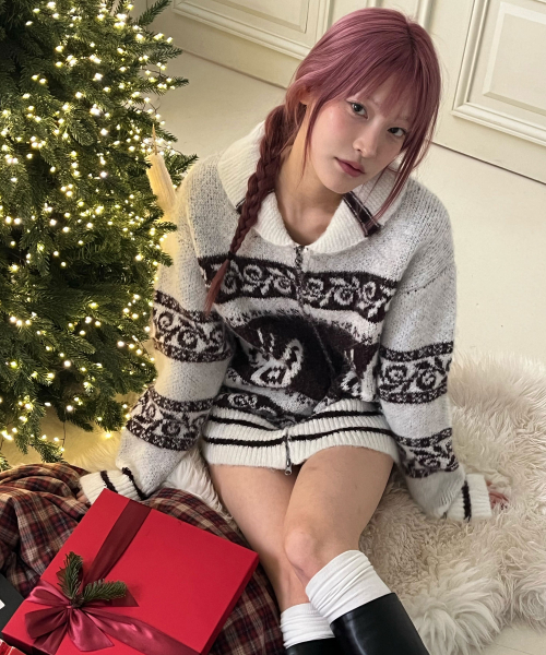 FANCY CLUB(ファンシークラブ)の「ペペ コウイチャン ニットジップアップ (アイボリー)_F24ZA960(カーディガン/ボレロ・レディース・その他・ONE SIZE)」の1枚目の写真