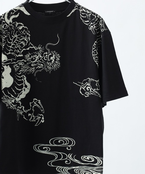 FUNALIVE(ファンアライブ)の「和柄半袖Tシャツ(Tシャツ/カットソー・メンズ・ホワイト系4/ホワイト系6/ブラック系1/ブラック系3/ホワイト系2/ブラック系5/ホワイト系3/ブラック系6/ホワイト系5/ブラック系2/ブラック系4/ホワイト系1・L/M)」の8枚目の写真