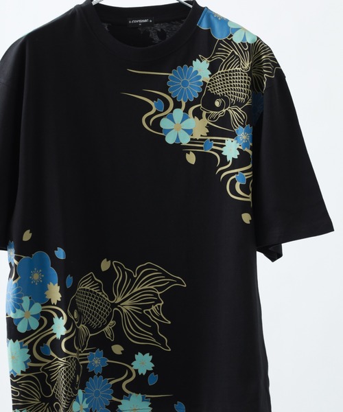 FUNALIVE(ファンアライブ)の「和柄半袖Tシャツ(Tシャツ/カットソー・メンズ・ホワイト系4/ホワイト系6/ブラック系1/ブラック系3/ホワイト系2/ブラック系5/ホワイト系3/ブラック系6/ホワイト系5/ブラック系2/ブラック系4/ホワイト系1・L/M)」の11枚目の写真