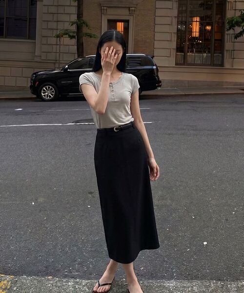 BIBYSEOB（バイバイソプ）の「ヘンリーネックハーフTシャツホワイト[T62]（Tシャツ/カットソー・レディース・ホワイト・FREE）」の8枚目の写真