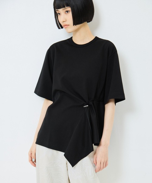 UJOH(ウジョー)の「【UJOH/ウジョー】《STUDIOUS別注》Flare Half Sleeve T/フレアハーフスリーブTシャツ(Tシャツ/カットソー・レディース・ホワイト/ブラック/ブラウン・2)」の3枚目の写真