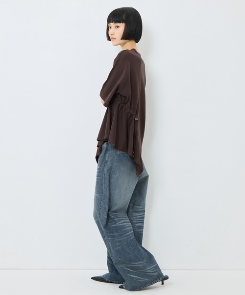 UJOH(ウジョー)の「【UJOH/ウジョー】《STUDIOUS別注》Flare Half Sleeve T/フレアハーフスリーブTシャツ(Tシャツ/カットソー・レディース・ホワイト/ブラック/ブラウン・2)」の17枚目の写真