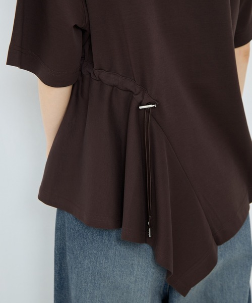 UJOH(ウジョー)の「【UJOH/ウジョー】《STUDIOUS別注》Flare Half Sleeve T/フレアハーフスリーブTシャツ(Tシャツ/カットソー・レディース・ホワイト/ブラック/ブラウン・2)」の12枚目の写真