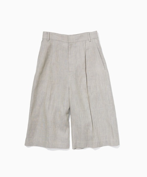 ROPE'（ロペ）の「チンツリネンAラインひざ丈ハーフパンツ/セットアップ対応（その他パンツ・レディース・キャメル/ベージュ・38/36）」の4枚目の写真