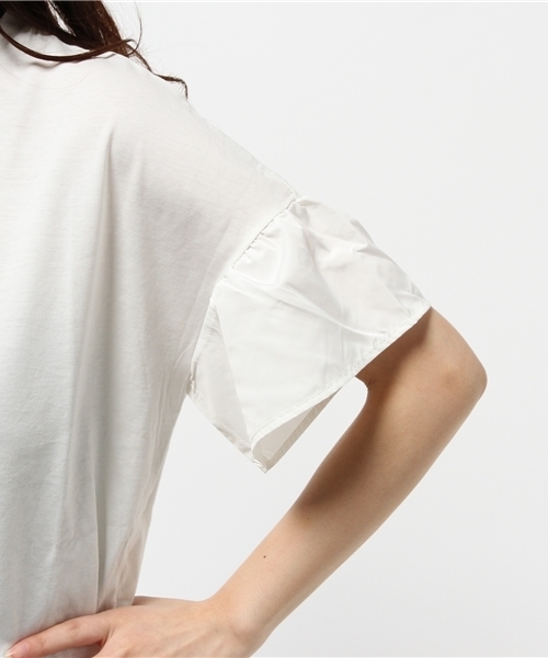 earth music&ecology（アースミュージックアンドエコロジー）の「【2016Summer】袖フリルドロップショルダープルオーバー（Tシャツ/カットソー・レディース・ベージュ/ネイビー/カーキ/オフホワイト・FREE）」の9枚目の写真