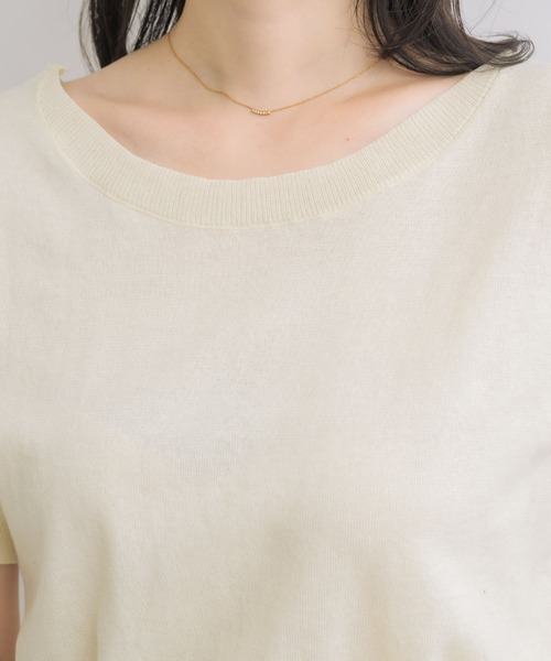 NEUNA(ヌナ)の「【後ろ姿から色気を纏う】バックレースハーフスリーブニット(ニット/セーター・レディース・アイボリー/ブラック・FREE)」の18枚目の写真