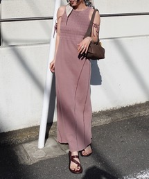 Ameri（アメリ）の「PIGMENT SHIRRING CUT DRESS（ドレス）」