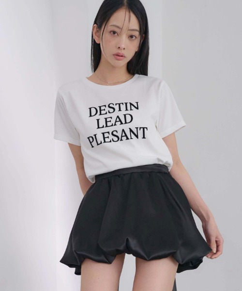 SOELA(ソエラ)の「【INGNI SOELA】フロッキーロゴTシャツ/WEB限定(Tシャツ/カットソー・レディース・オフホワイト/チャコールグレー/オートミール・FREE)」の1枚目の写真