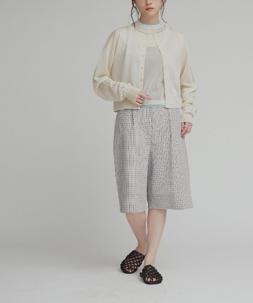 W:Huku(フーク)の「チェック サッカー スラックス ハーフパンツ / Checkered Slacks Shorts(その他パンツ・レディース・グレー/アイボリー/ブルー・FREE)」の21枚目の写真