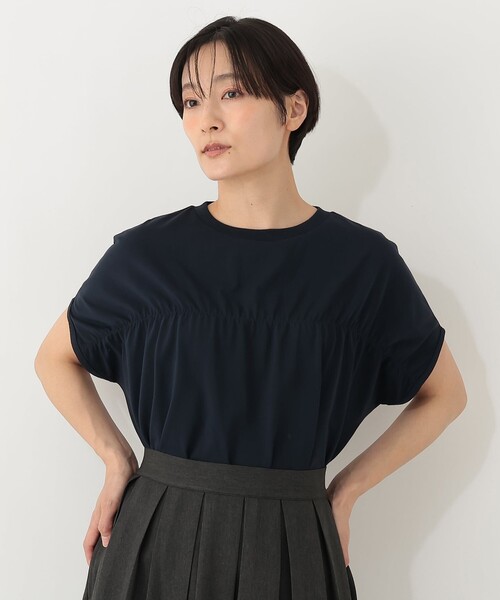 Afternoon Tea（アフタヌーンティー）の「【接触冷感】ギャザーフレンチスリーブプルオーバー（Tシャツ/カットソー・レディース・ライトグリーン/ネイビー/ライトブルー・MEDIUM）」の3枚目の写真