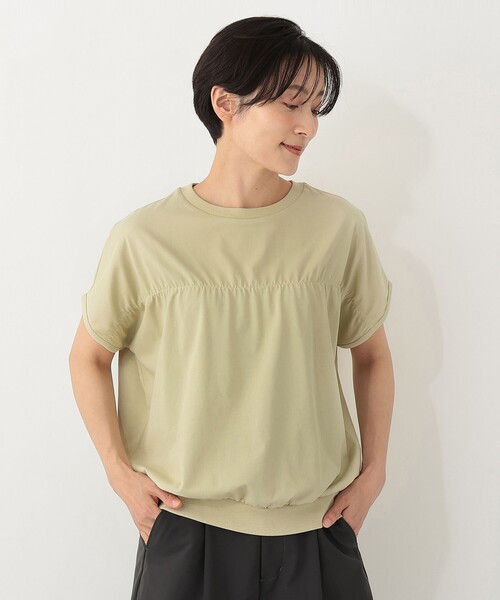 Afternoon Tea（アフタヌーンティー）の「【接触冷感】ギャザーフレンチスリーブプルオーバー（Tシャツ/カットソー・レディース・ライトグリーン/ネイビー/ライトブルー・MEDIUM）」の2枚目の写真