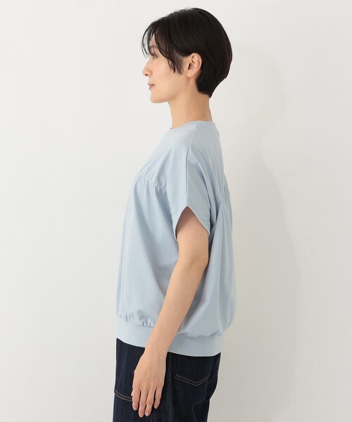 Afternoon Tea（アフタヌーンティー）の「【接触冷感】ギャザーフレンチスリーブプルオーバー（Tシャツ/カットソー・レディース・ライトグリーン/ネイビー/ライトブルー・MEDIUM）」の12枚目の写真