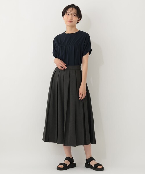 Afternoon Tea（アフタヌーンティー）の「【接触冷感】ギャザーフレンチスリーブプルオーバー（Tシャツ/カットソー・レディース・ライトグリーン/ネイビー/ライトブルー・MEDIUM）」の7枚目の写真