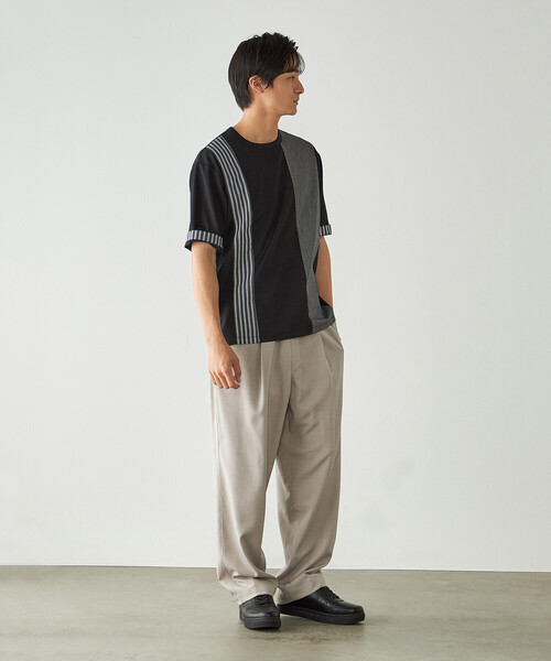 COMME CA ISM(コムサイズム)の「メランジポリエステル ワンタックワイドテーパード イージーパンツ / セットアップ対応(その他パンツ・メンズ・ダークブラウン/グレー/ブラック・MEDIUM/LARGE)」の7枚目の写真