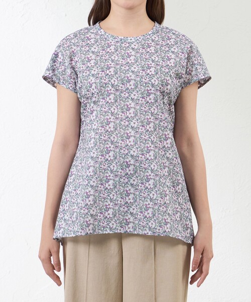 amaca(アマカ)の「【LIBERTY】May Morris フレアブラウス(シャツ/ブラウス・レディース・ダークネイビー/オフホワイト・40/38)」の6枚目の写真