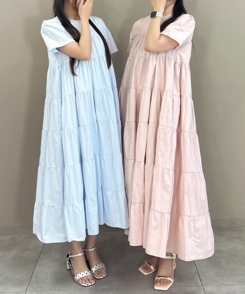 DONOBAN（ドノバン）の「ティアードワンピース（ワンピース・レディース・ライトブルー/ホワイト/ライトピンク/ブラック・ONE SIZE）」の12枚目の写真