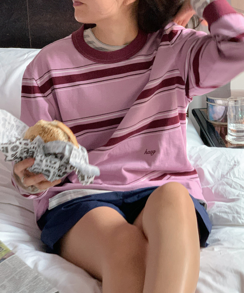 haag(ヘイグ)の「a vivid single sweatshirt (pale pink)(Tシャツ/カットソー・レディース・その他・FREE)」の9枚目の写真
