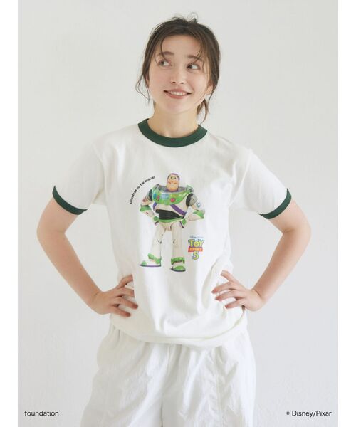 Ungrid(アングリッド)の「トイストーリーリンガーTee(Tシャツ/カットソー・レディース・グリーン/ネイビー・FREE)」の2枚目の写真