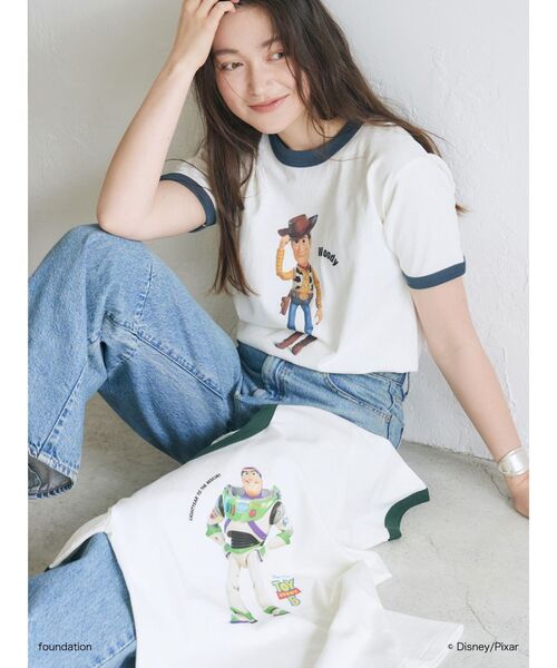 Ungrid(アングリッド)の「トイストーリーリンガーTee(Tシャツ/カットソー・レディース・グリーン/ネイビー・FREE)」の3枚目の写真