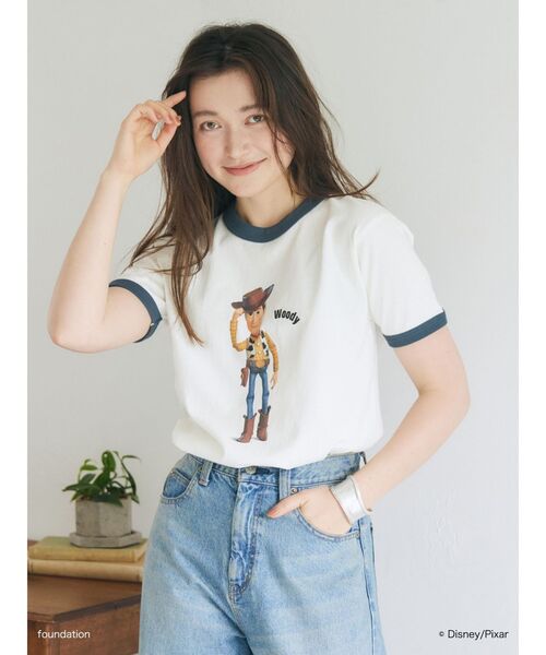 Ungrid(アングリッド)の「トイストーリーリンガーTee(Tシャツ/カットソー・レディース・グリーン/ネイビー・FREE)」の4枚目の写真