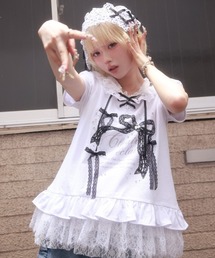 myu:loret | リボンプリントフードトップス(Tシャツ/カットソー)