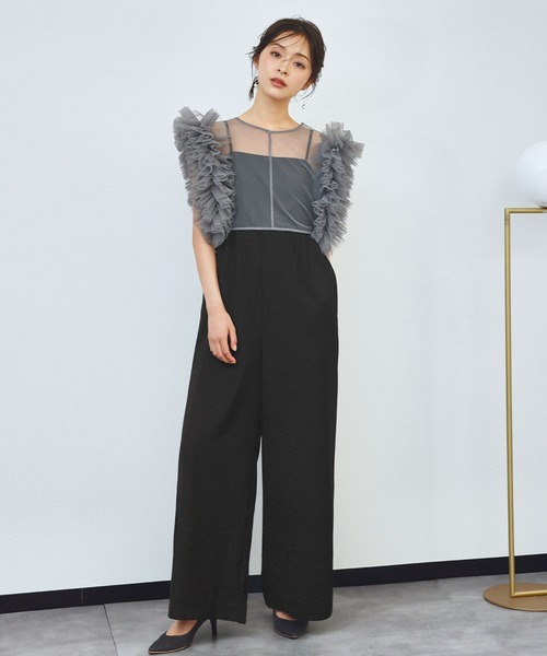 girl（ガール）の「パーティードレスに合わせる 2WAYショート丈チュールフリルトップス ボレロ 結婚式 オケージョン お呼ばれ 二次会 成人式 同窓会 謝恩会《着用動画あり》（ドレス・レディース・グレー/ブラック/アイボリー・M/L）」の10枚目の写真