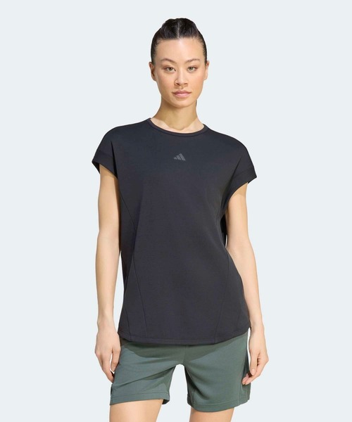 adidas(アディダス)の「トレーニング フレンチスリーブ Tシャツ / アディダス adidas(Tシャツ/カットソー・レディース・ブラック・X-SMALL/X-LARGE/XX-LARGE/LARGE/SMALL/MEDIUM)」の1枚目の写真