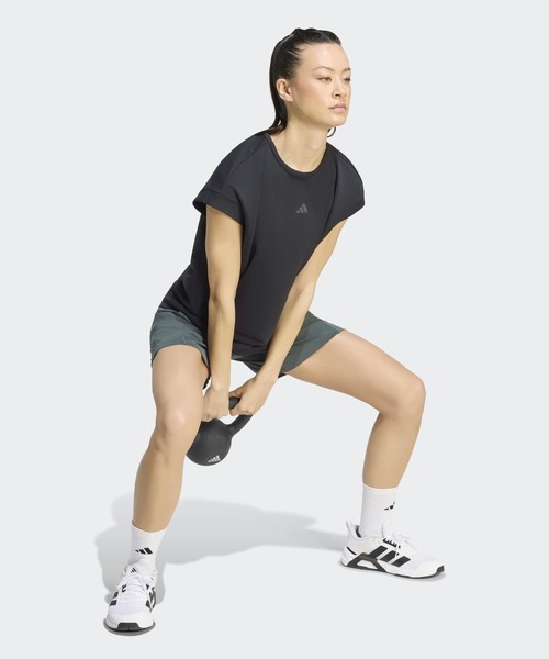 adidas(アディダス)の「トレーニング フレンチスリーブ Tシャツ / アディダス adidas(Tシャツ/カットソー・レディース・ブラック・X-SMALL/X-LARGE/XX-LARGE/LARGE/SMALL/MEDIUM)」の5枚目の写真