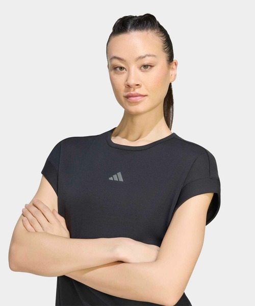 adidas(アディダス)の「トレーニング フレンチスリーブ Tシャツ / アディダス adidas(Tシャツ/カットソー・レディース・ブラック・X-SMALL/X-LARGE/XX-LARGE/LARGE/SMALL/MEDIUM)」の3枚目の写真