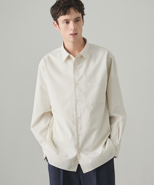 EASENCE(イーズエンス)の「【EASENCE】ハイコンフォート リラックスフィット レギュラーカラー長袖シャツ / 速乾・UVカット・イージーケア(シャツ/ブラウス・メンズ・ブルー系/ホワイト/サックスブルー/ダークグレー/ベージュ系/ネイビー/ダークブラウン・S/M/L/XL)」の4枚目の写真