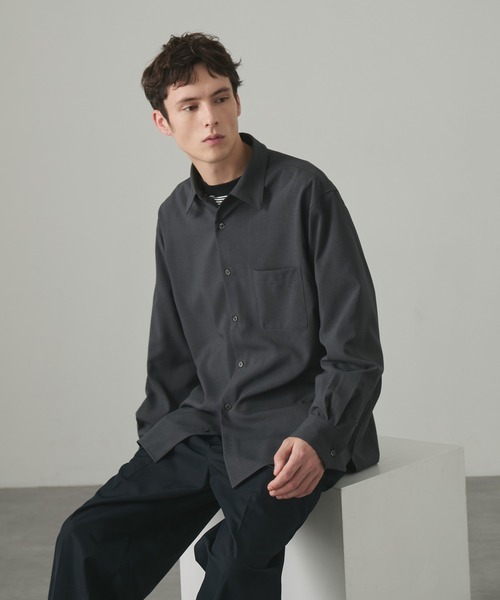 EASENCE(イーズエンス)の「【EASENCE】ハイコンフォート リラックスフィット レギュラーカラー長袖シャツ / 速乾・UVカット・イージーケア(シャツ/ブラウス・メンズ・ブルー系/ホワイト/サックスブルー/ダークグレー/ベージュ系/ネイビー/ダークブラウン・S/M/L/XL)」の19枚目の写真