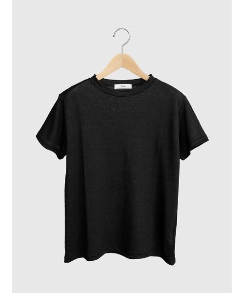 FIKA.(フィーカ)の「Linen short sleeve T-shirt(Tシャツ/カットソー・レディース・ブラック/ライトグレー/ベージュ系その他7・FREE)」の2枚目の写真