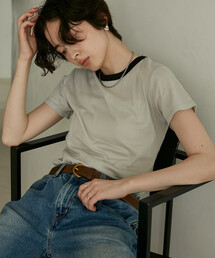 MILLER × FREAK'S STORE/ミラー 別注 Light Panel Rib Crew Tee/別注 ライトパネル リブクルーネックTシャツ/シアーリンガーTシャツ