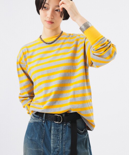 BEAMS BOY(ビームスボーイ)の「ベーシック ボーダー ロング スリーブ(Tシャツ/カットソー・レディース・パープル系/レッド系/イエロー系・1/0)」の1枚目の写真