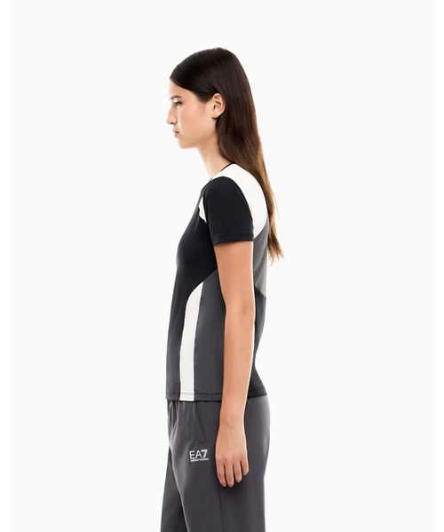 EMPORIO ARMANI EA7（エンポリオアルマーニイーエーセブン）の「【エンポリオ アルマーニ EA7】スリムフィット ジャージーTシャツ Tennis Pro テニス（Tシャツ/カットソー・レディース・ブラック系その他・LARGE/SMALL/MEDIUM）」の3枚目の写真