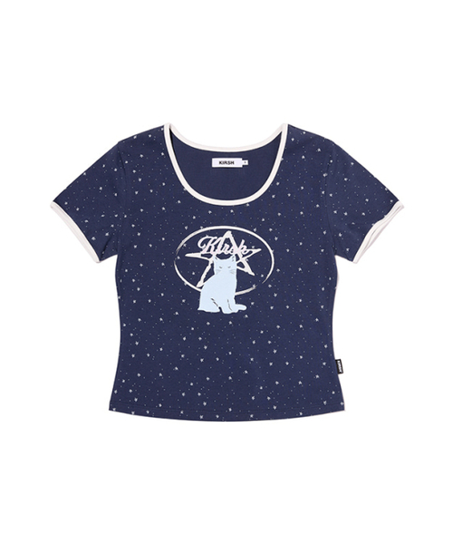 KIRSH（キルシー）の「前面プリントUネックリンガーTシャツ [ダークネイビー]（Tシャツ/カットソー・レディース・その他・MEDIUM/SMALL）」の6枚目の写真