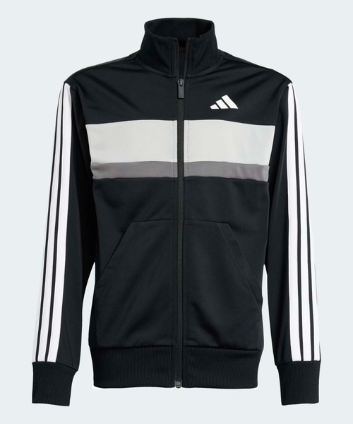 adidas（アディダス）の「シーズナル エッセンシャルズ Tiberio スリーストライプス トリコット トラックスーツ キッズ / ジャージ / アディダス adidas（ジャージ・キッズ・ブラック×グレー・130/140/150/160）」の7枚目の写真