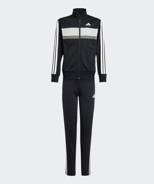 adidas（アディダス）の「シーズナル エッセンシャルズ Tiberio スリーストライプス トリコット トラックスーツ キッズ / ジャージ / アディダス adidas（ジャージ・キッズ・ブラック×グレー・130/140/150/160）」の6枚目の写真
