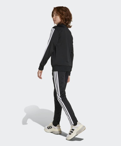 adidas（アディダス）の「シーズナル エッセンシャルズ Tiberio スリーストライプス トリコット トラックスーツ キッズ / ジャージ / アディダス adidas（ジャージ・キッズ・ブラック×グレー・130/140/150/160）」の4枚目の写真