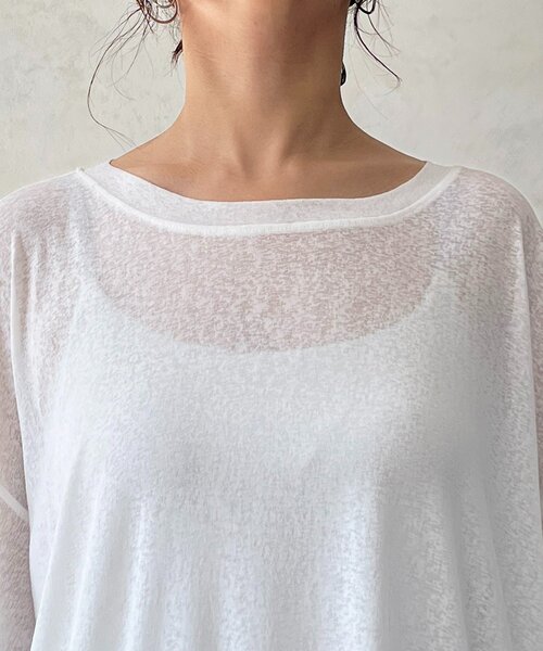 un dix cors(アンディコール)の「メッシュ×シアーTEEセット(Tシャツ/カットソー・レディース・ベージュ/ブラック/オフホワイト・FREE)」の9枚目の写真