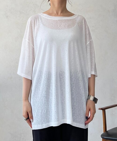 un dix cors(アンディコール)の「メッシュ×シアーTEEセット(Tシャツ/カットソー・レディース・ベージュ/ブラック/オフホワイト・FREE)」の10枚目の写真