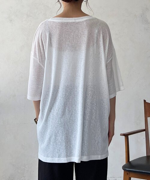 un dix cors(アンディコール)の「メッシュ×シアーTEEセット(Tシャツ/カットソー・レディース・ベージュ/ブラック/オフホワイト・FREE)」の12枚目の写真