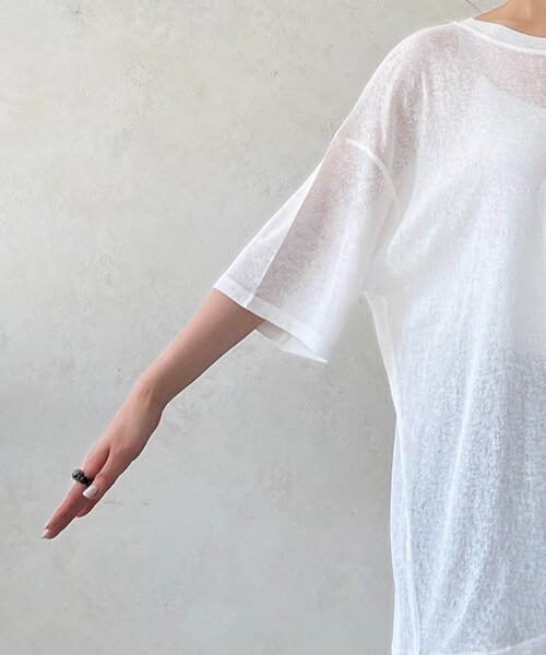 un dix cors(アンディコール)の「メッシュ×シアーTEEセット(Tシャツ/カットソー・レディース・ベージュ/ブラック/オフホワイト・FREE)」の13枚目の写真