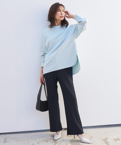 UNFILO(アンフィーロ)の「【一部店舗限定/ウエストゴム】BEAUTY MOVE セミフレアパンツ(その他パンツ・レディース・ブラック系/ネイビー系・SMALL/MEDIUM/LARGE)」の8枚目の写真