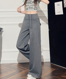 ラインストーン付きスウェットパンツ